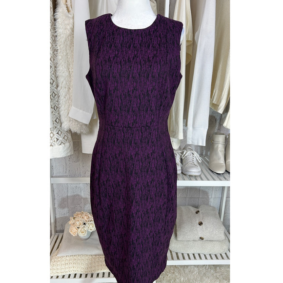 Calvin Klein Dresses & Skirts - Calvin Klein Women's Size 8 Purple & Black Zip Back Sheath Dress #0485